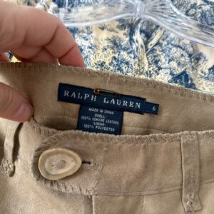 Ralph Lauren Runway Leather/Feather trimming/ bone buttons
